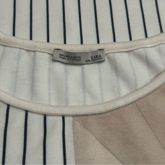 Zara Striped High Fashion Woman With Hat Abstract Sleeveless Blouse Top Artsy S - Picture 6 of 8